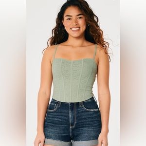 Lace Seemed Sweetheart Cami, XS, Sage